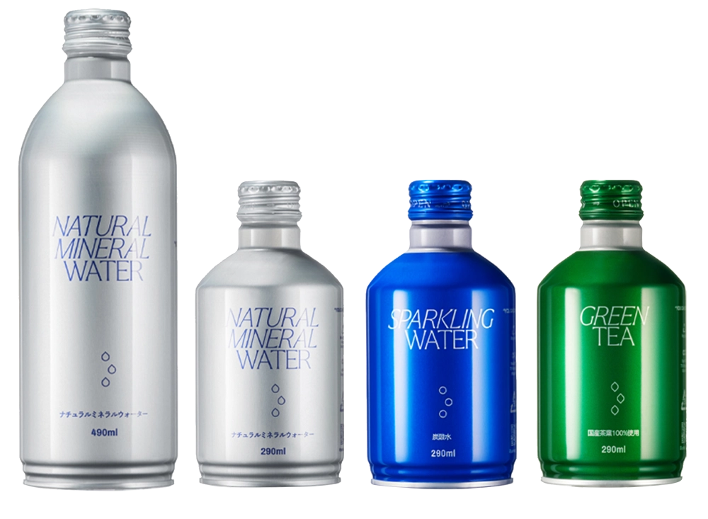 ナチュラルミネラルウォーター・緑茶・炭酸水ボトル缶